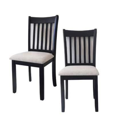 Upholstered Dining Chairs Set of 2 Black