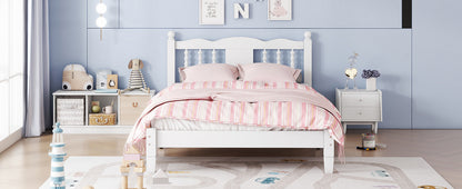 Twin Upholstered Bed with Column Headboard
