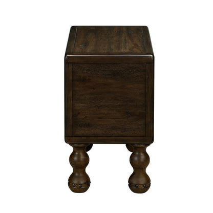 Solid Wood End Table – Espresso Finish with Drawers