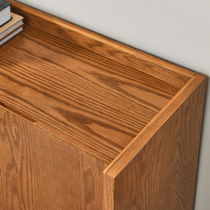 Walnut Buffet Cabinet with Storage Panels