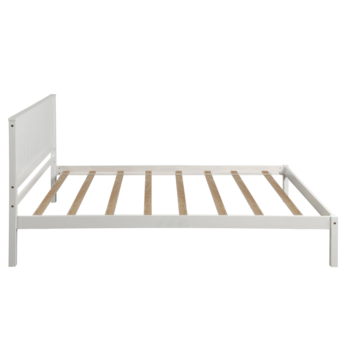 Twin Platform Bed with Headboard White