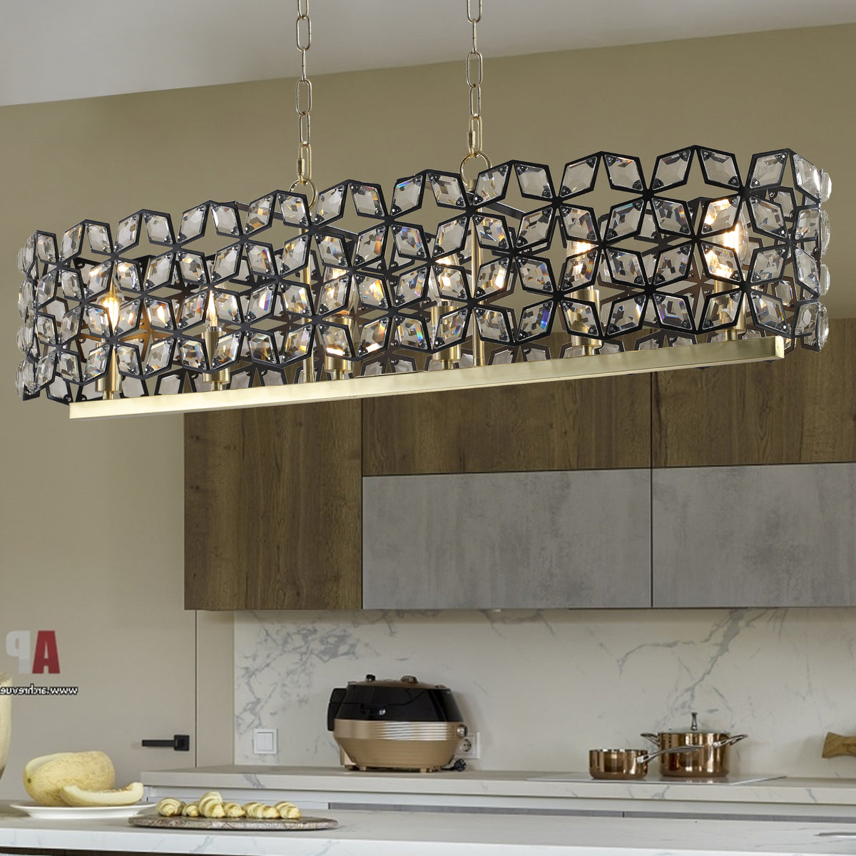Champagne Gold Crystal Chandelier