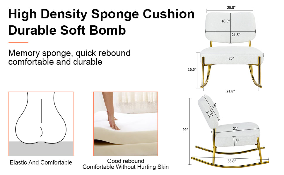 Suede Rocking Lounge Chair – Beige
