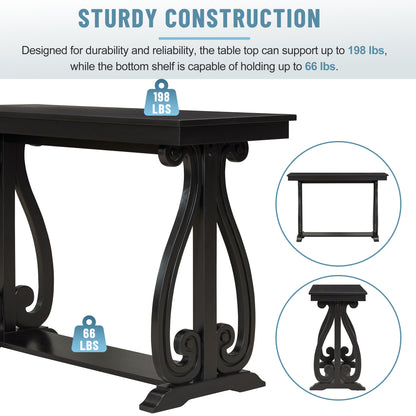 Rustic Console Table Black