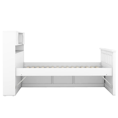 Twin Captain Platform Bed White