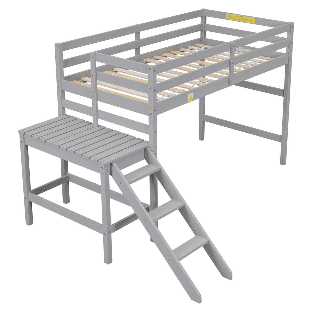 Twin Loft Bed Gray