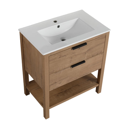 30-Inch Vanity with 2 Drawers White Finish