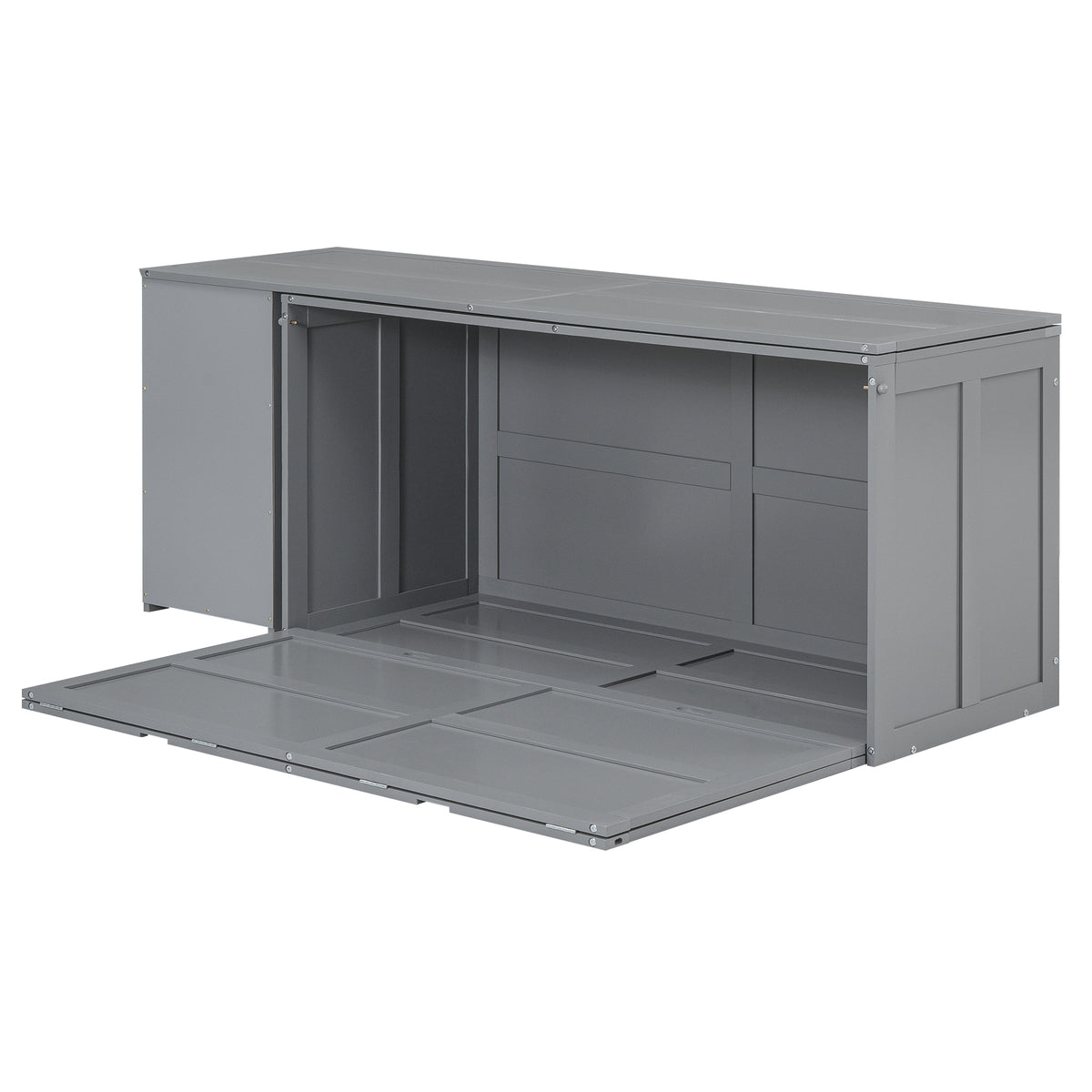 Queen Murphy Bed with Rotating Base Gray
