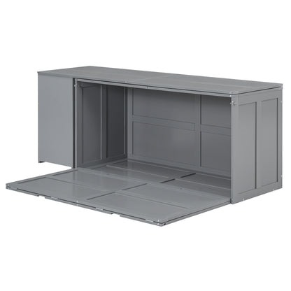 Queen Murphy Bed with Rotating Base Gray