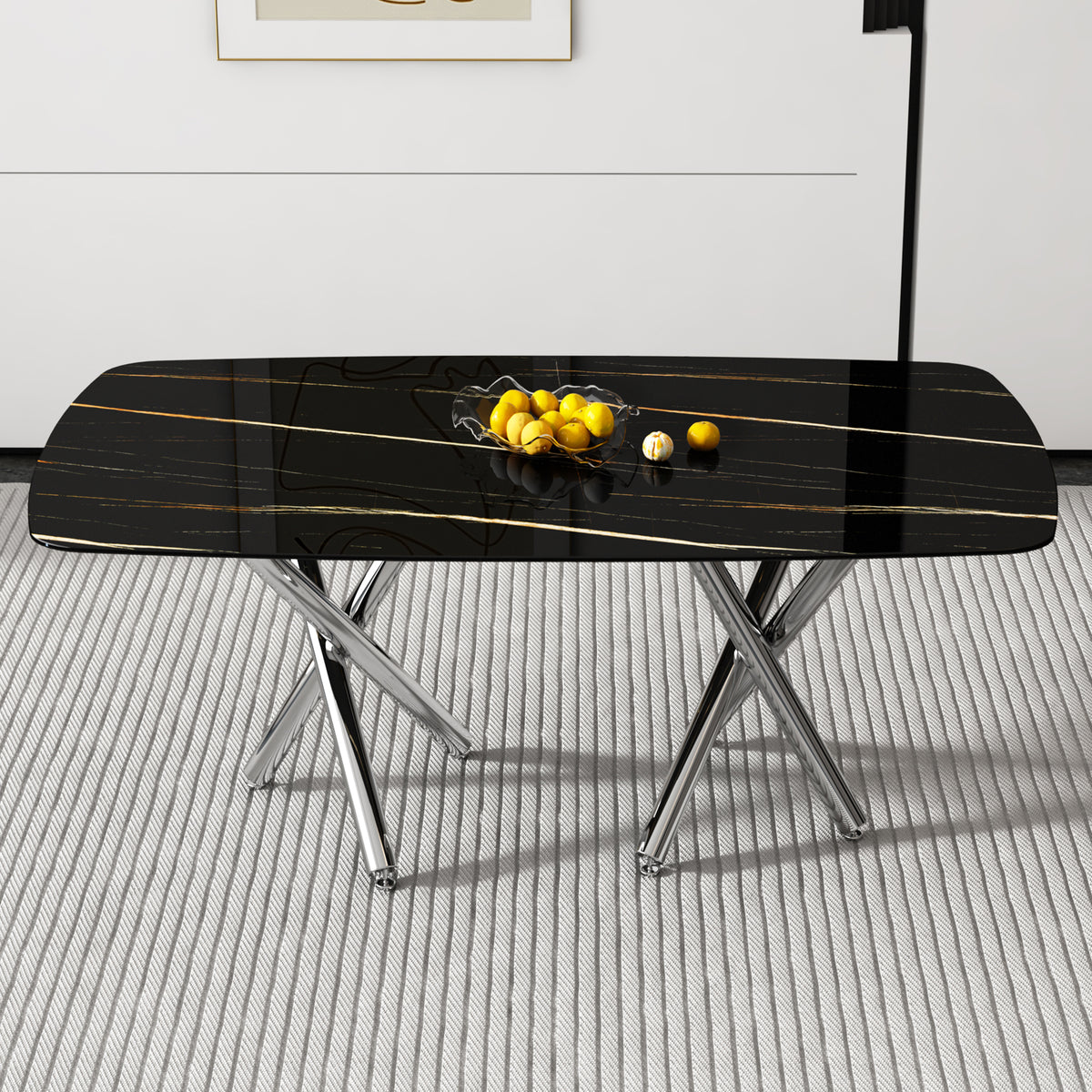 Large Minimalist Dining Table Gray
