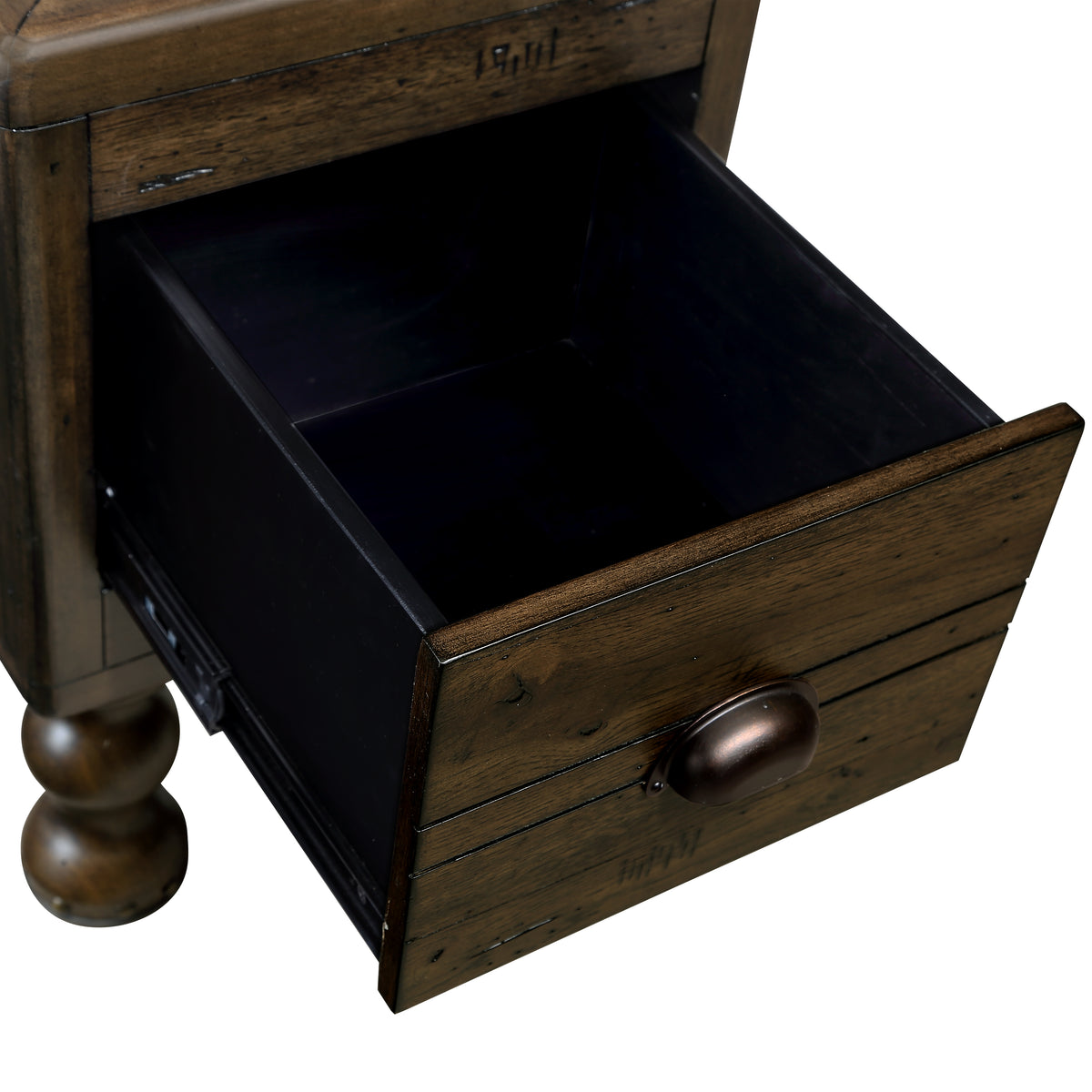 Solid Wood End Table – Espresso Finish with Drawers