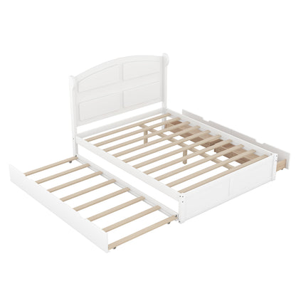 Wood Queen Platform Bed White