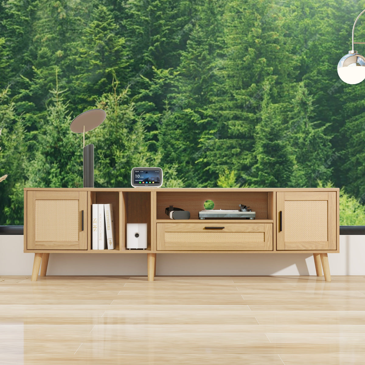 Rattan TV Console – Natural Brown