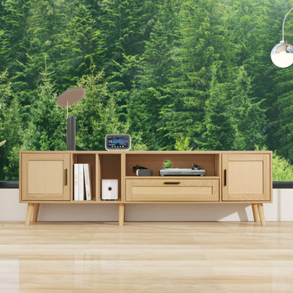 Rattan TV Console – Natural Brown