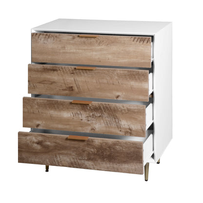 Wooden 4-Drawer Dresser Gray Finish