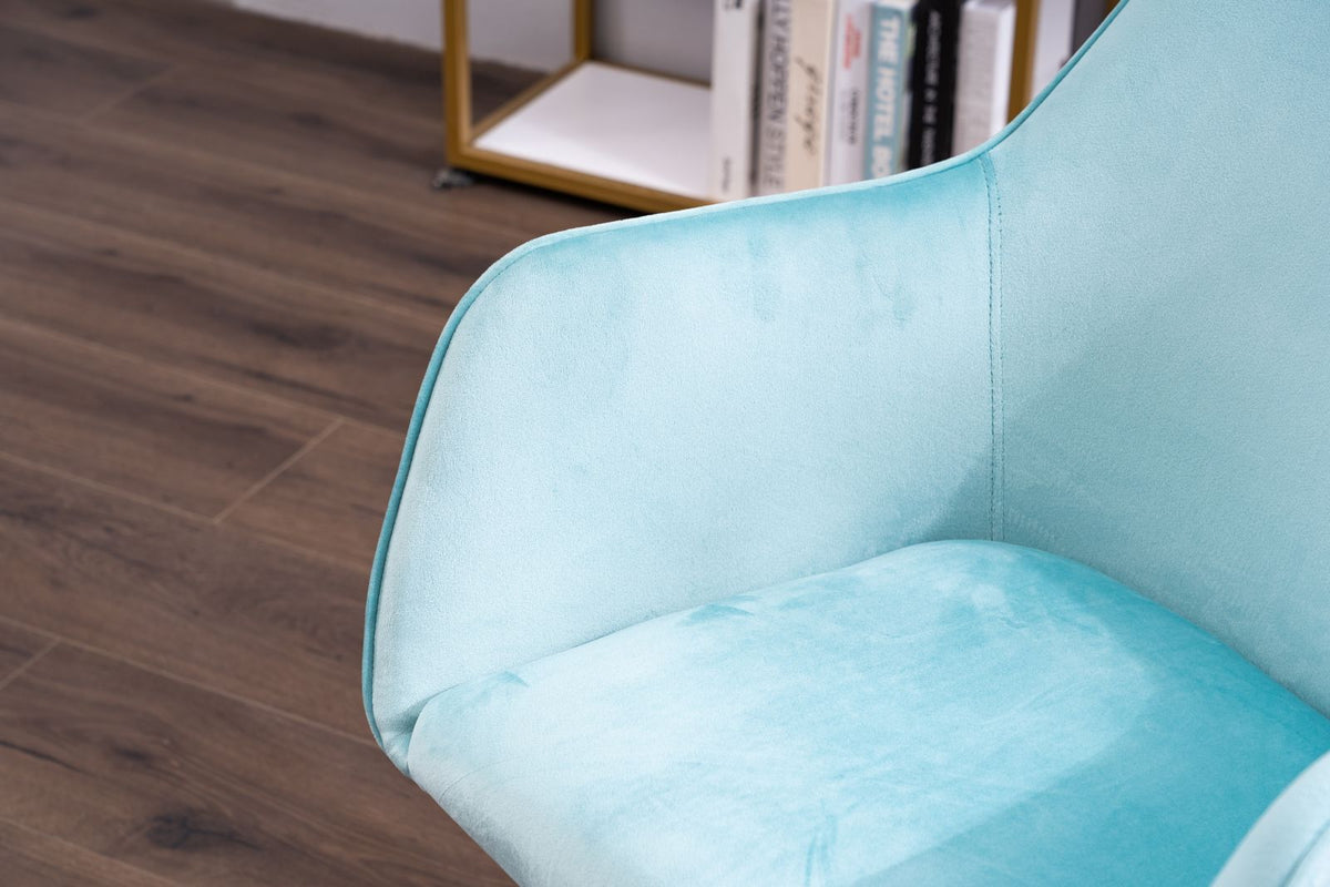 Velvet Executive Swivel Office Chair – Aqua Blue