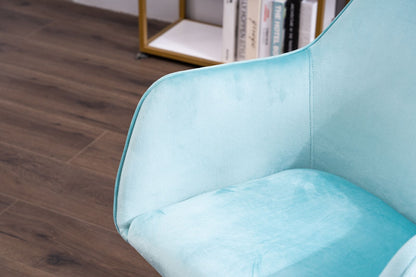 Velvet Executive Swivel Office Chair – Aqua Blue