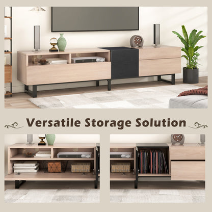 Modern 80" TV Stand with Storage Console