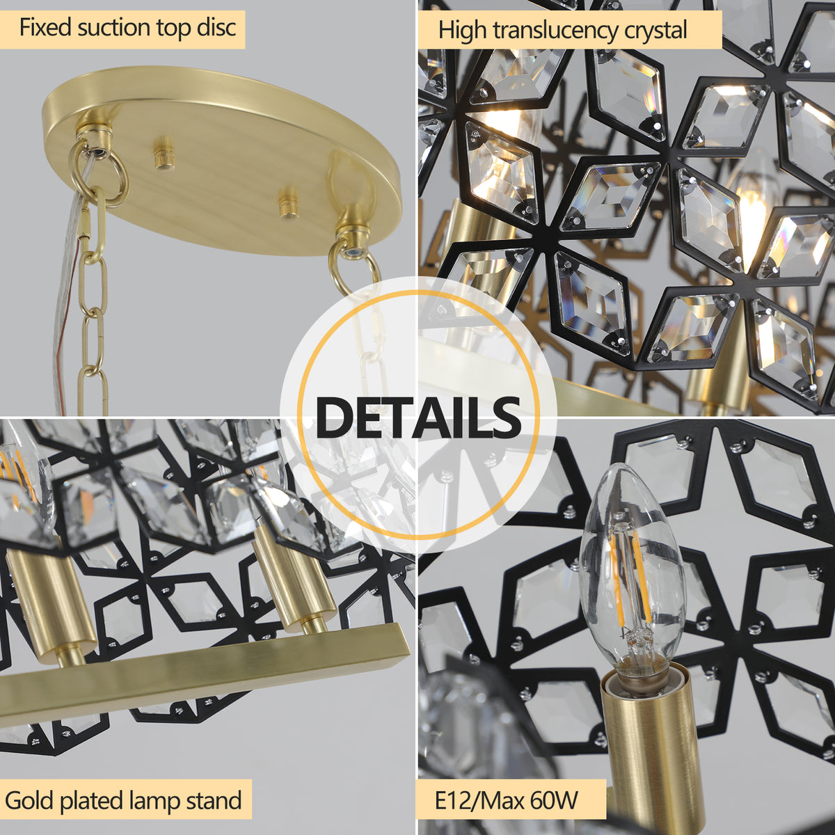 Champagne Gold Crystal Chandelier