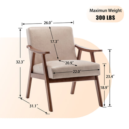 Oakwood Accent Armchair – Beige Linen
