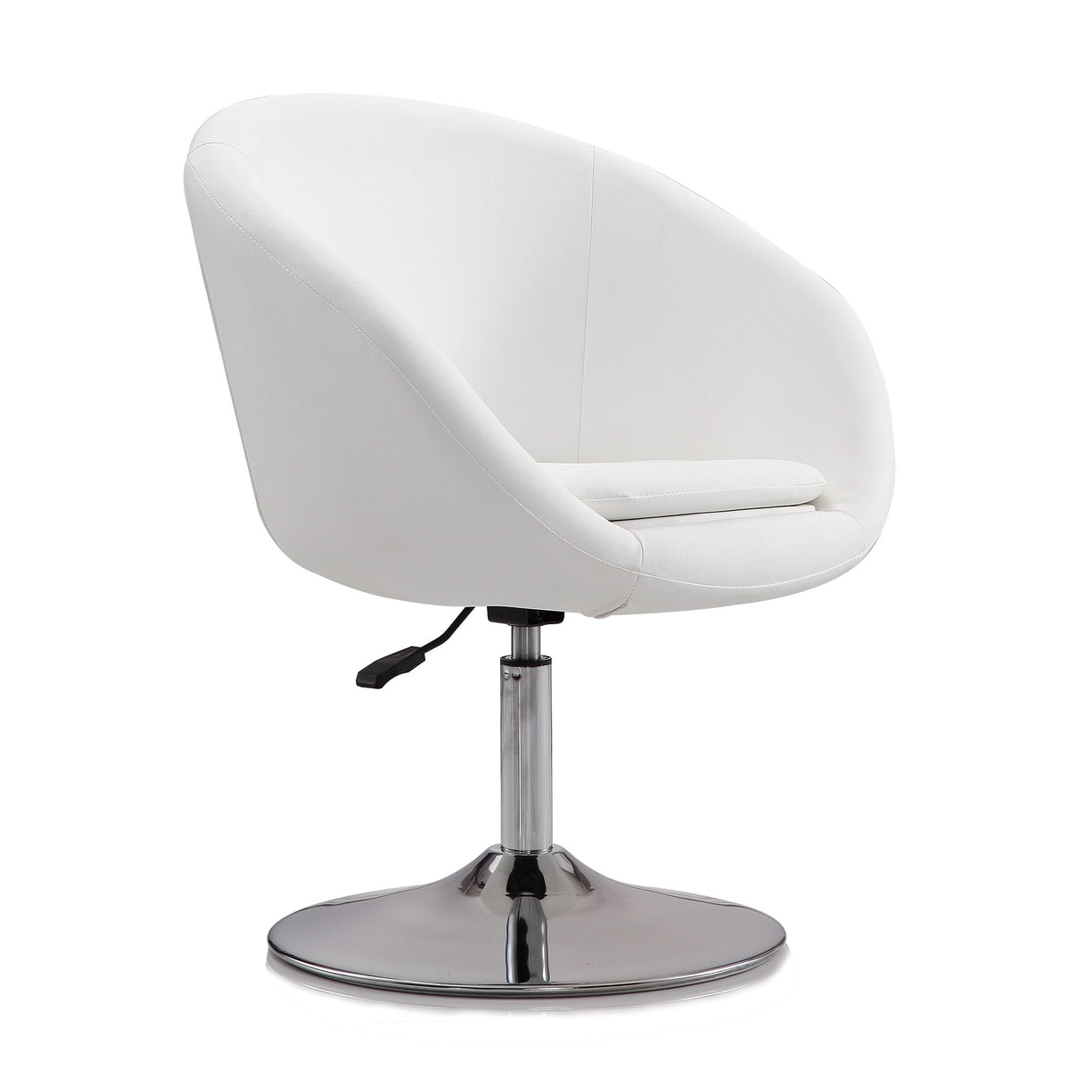 Chandra Swivel Adjustable Faux Leather Accent/Office Chair - White