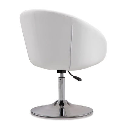 Chandra Swivel Adjustable Faux Leather Accent/Office Chair - White