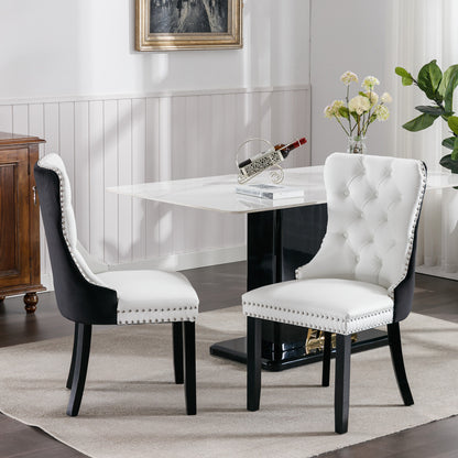 Modern PU Dining Chairs Set of 2 White