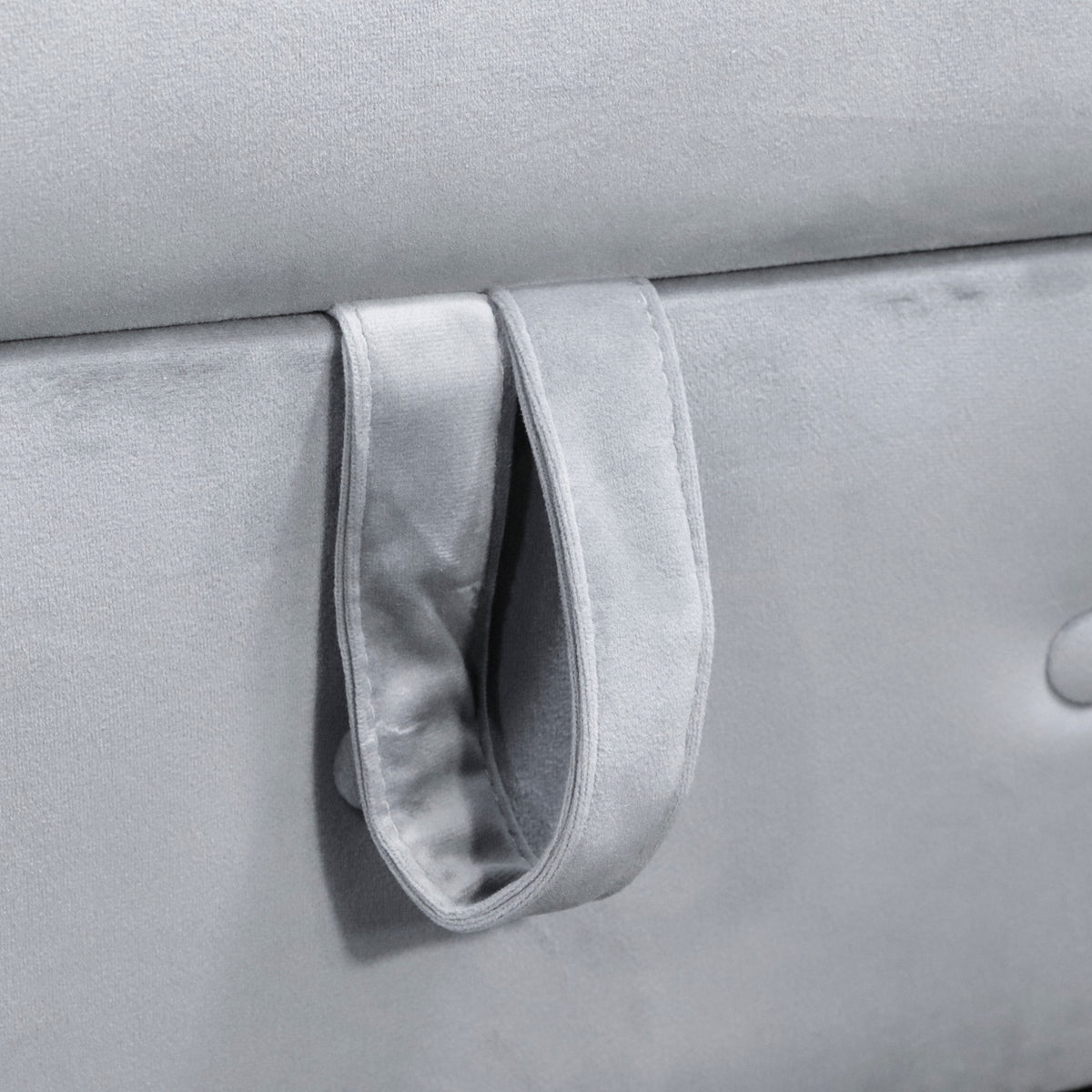 Grey Velvet Lounge Chaise – Modern Roll Arm