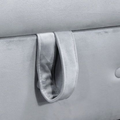 Grey Velvet Lounge Chaise – Modern Roll Arm