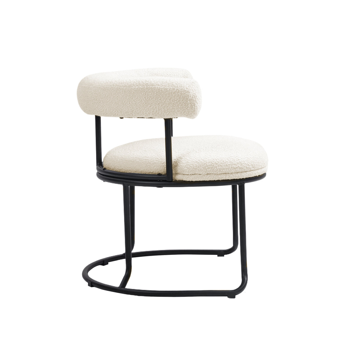 Boucle Dining Chairs Set of 2 Beige