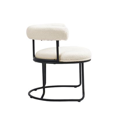 Boucle Dining Chairs Set of 2 Beige