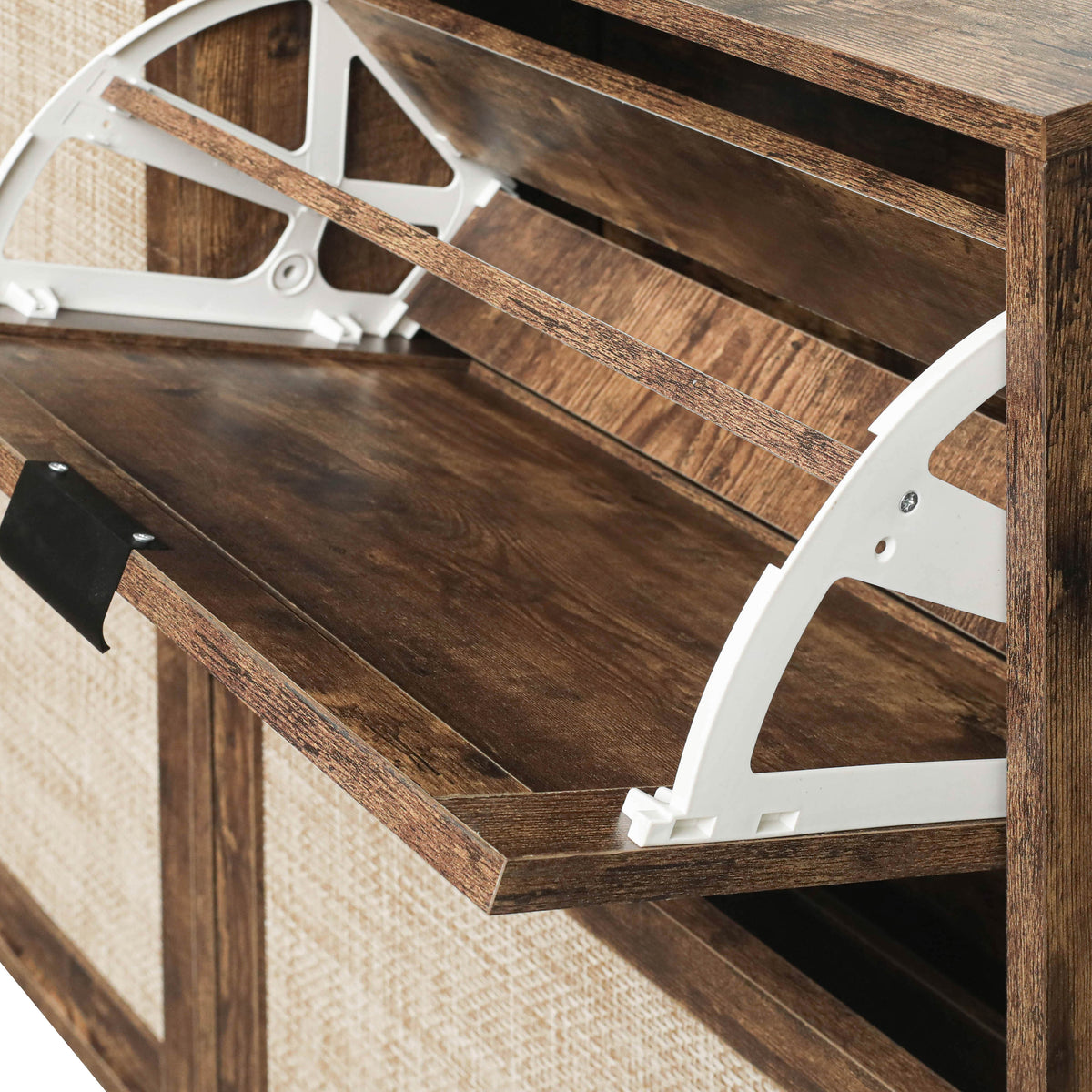 4-Door Freestanding Shoe Cabinet with Storage Shelves