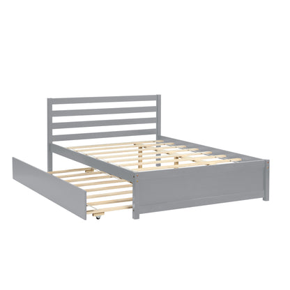 Full Platform Bed Gray