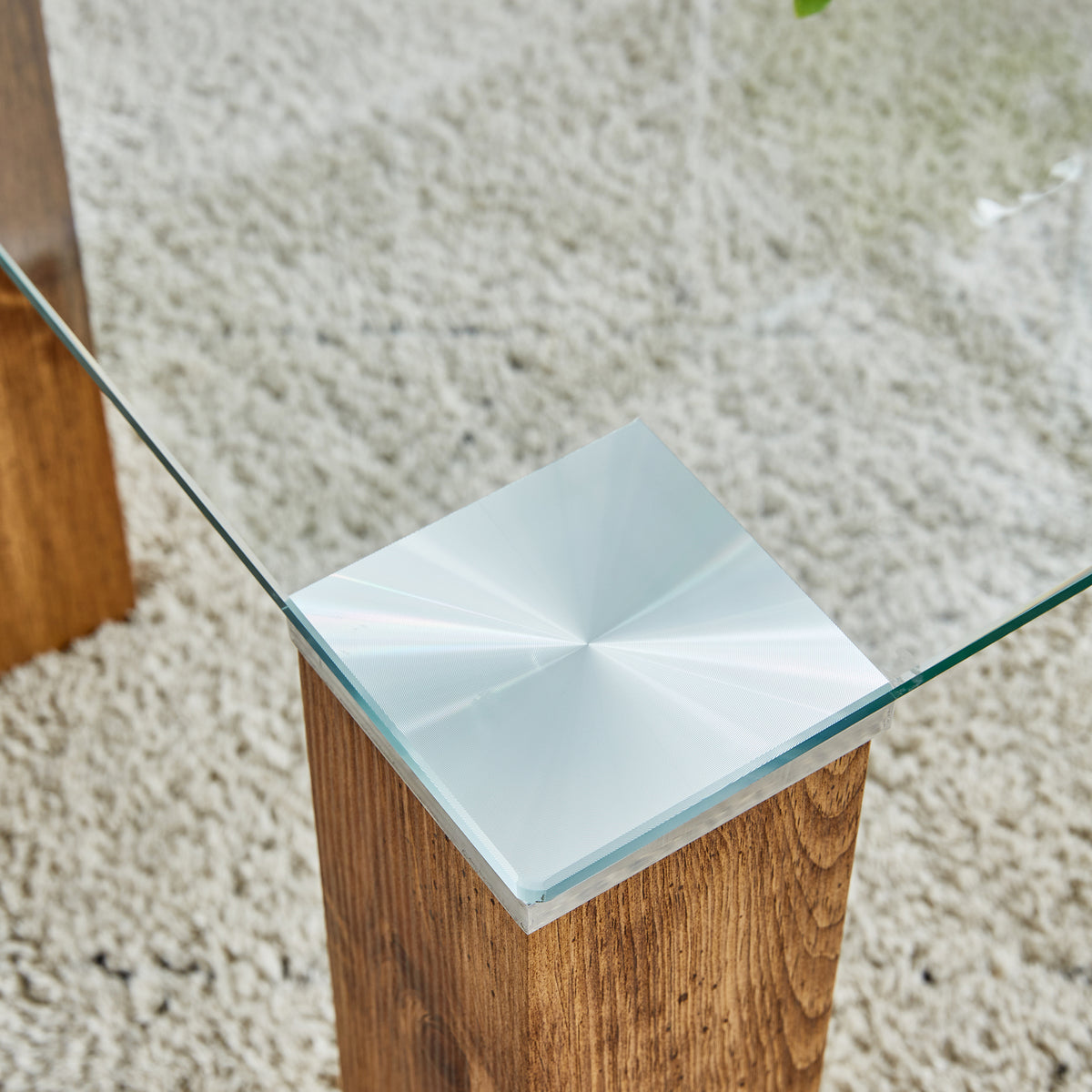 Glass-Top Coffee Table Set of 2 Transparent