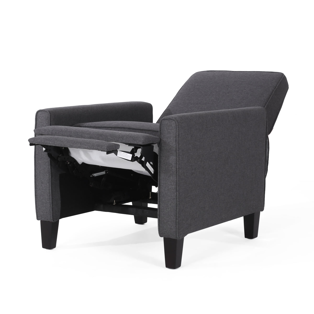 Smoke Fabric Push Back Recliner Gray