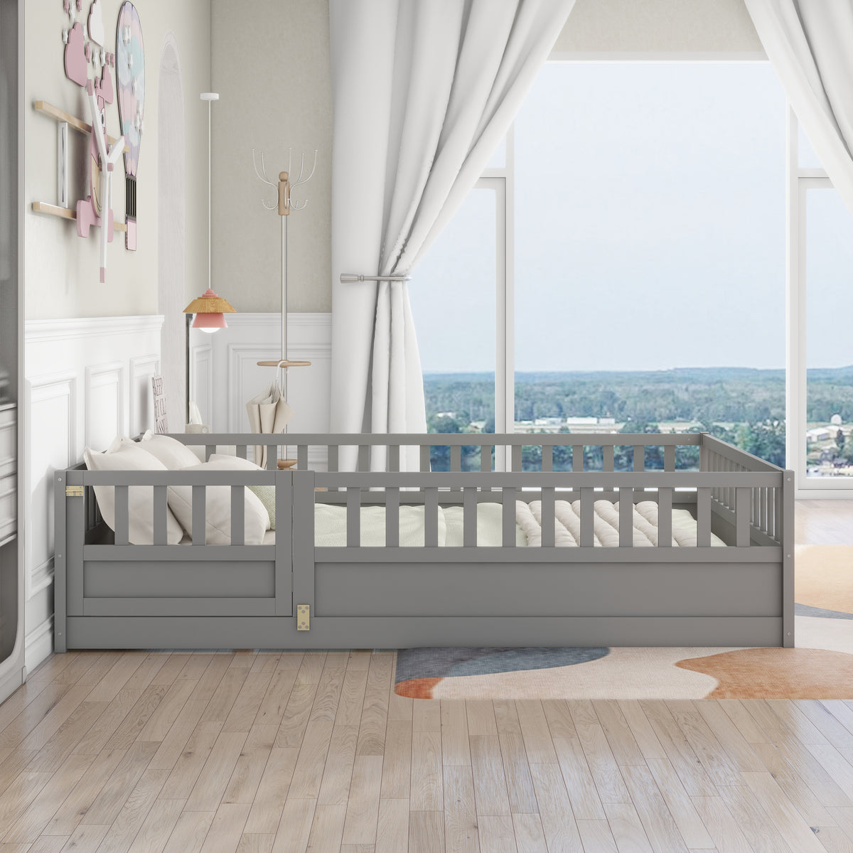 Montessori Floor Bed Gray
