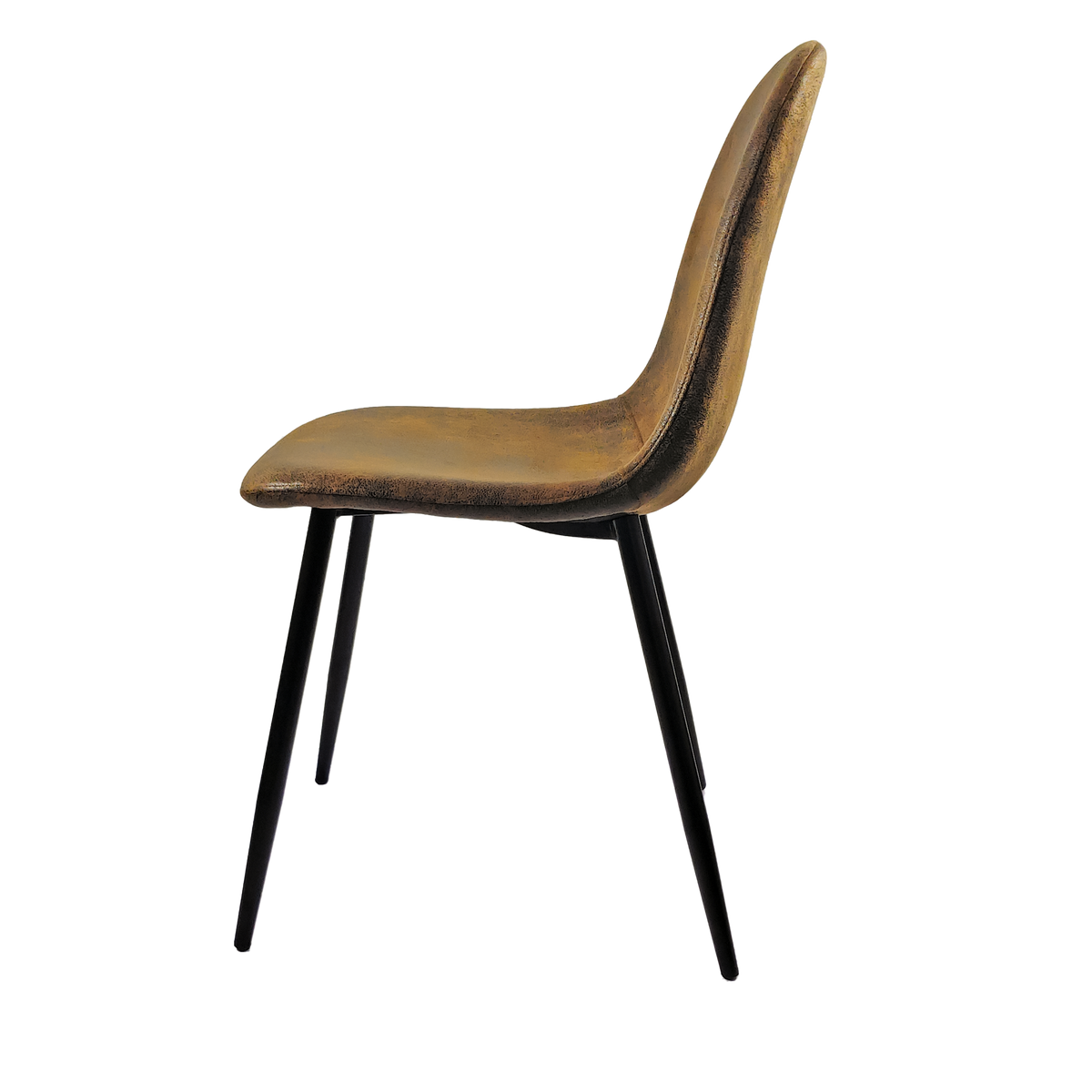 Modern Dining Chair Set (4 pcs) – Brown Upholstered Seats