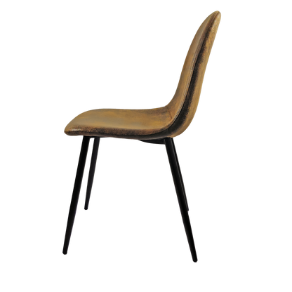 Modern Dining Chair Set (4 pcs) – Brown Upholstered Seats