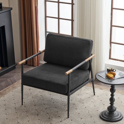 Leisure Lounge Armchair – Black Chenille