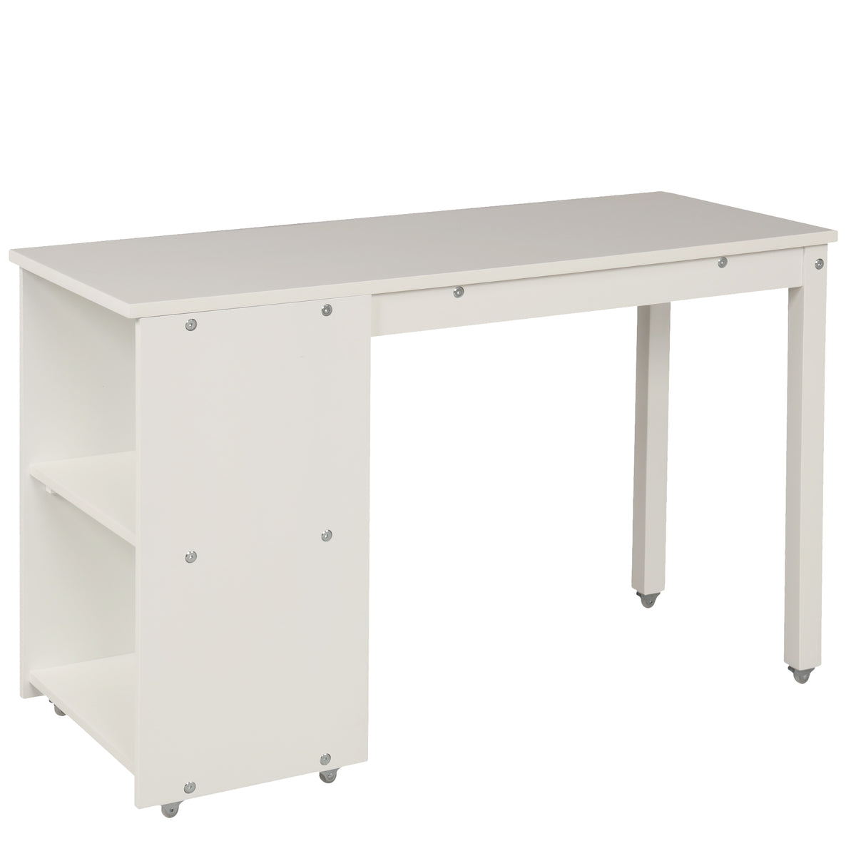 Twin Loft Bed with Desk White