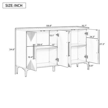 U-Style Four-Door Cabinet Taupe