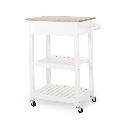 Rolling Kitchen Cart with Storage and Drawers