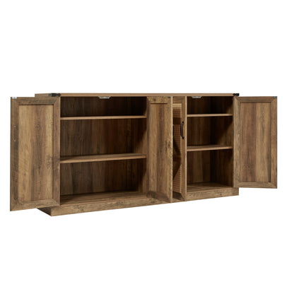 Rustic Oak 4-Door Sideboard