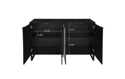 Striped 4-Door Buffet Cabinet