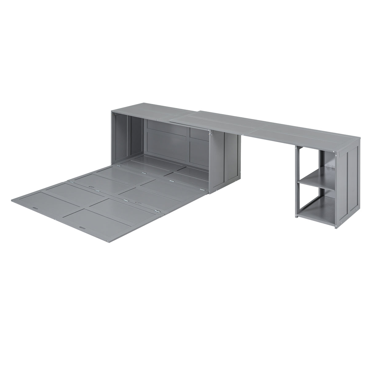 Queen Murphy Bed with Rotating Base Gray