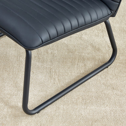 Black Armless Lounge Chair – Black Legs