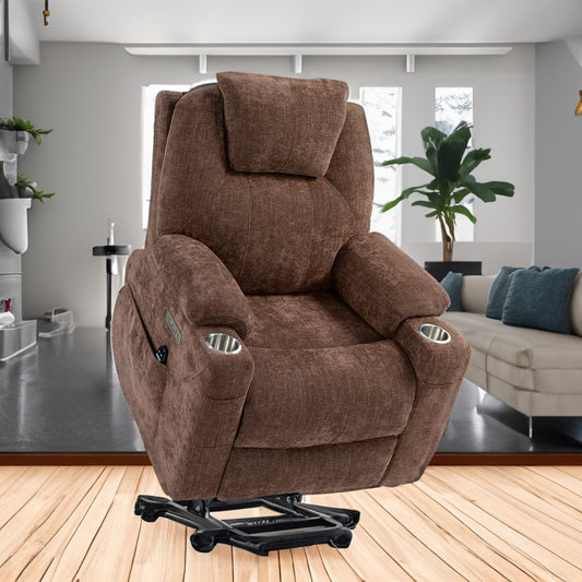 Chenille Power Recliner Chair 350LB Capacity