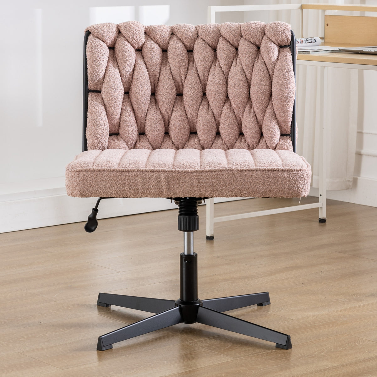 Armless Office Chair – Blush Pink