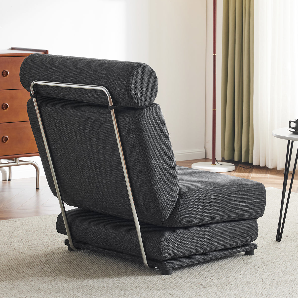 Single Sofa Bed Foldable Gray