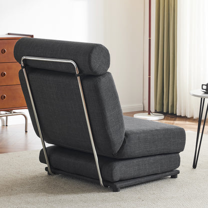 Single Sofa Bed Foldable Gray